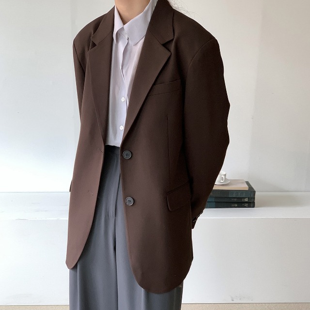 빈스 테일러드 자켓 가을 브라운 블랙 오버핏 여자 스판 하프 재킷 데일리 놈코어 오피스 룩